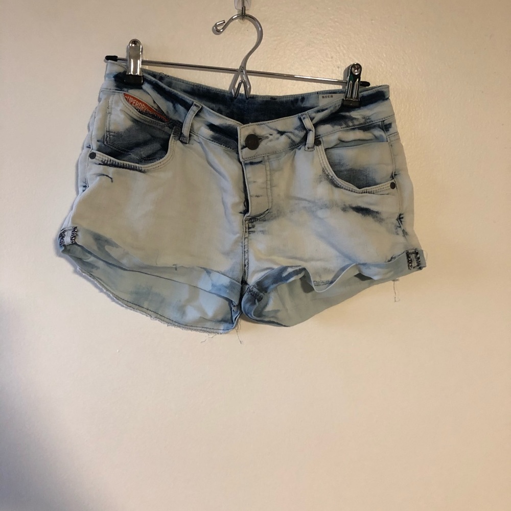 superdry bleached short shorts